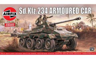 Airfix 1/76 German Sdkfz 234 Armoured Car Kit WW2 A01311Number of parts 57   Length 76mm   Width 26mm