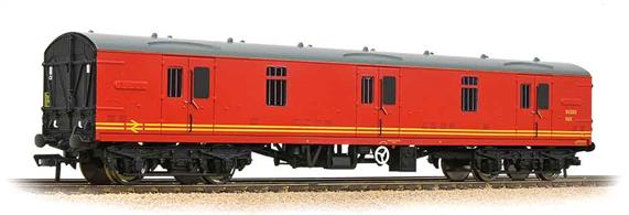 A detailed model of the BR standard deisng general utility van painted in the TPO red livery applied to vehicles used in conjunction with Royal Mail travelling post office services.Era 8 1982-1994