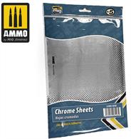 Self- adhesive chrome sheets for simulate aluminium finishes. 5 Sheets Size: 280x195 mm