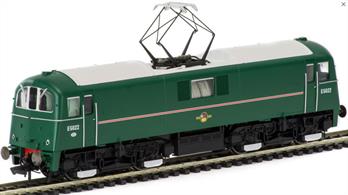 Hornby OO BR E5022 Class 71 Southern Region Bo-Bo Electric Locomotive BR Green R3376Hornby OO R3376 BR Class 71 E5022 BR GreenBritish Railways class 71 locomotives were built to provide electric locomotives for goods and non-electric (eg parcels) services across the third rail electrified areas of the former Southern Railway. Power was collected from the third rail aith an auxiliary pantograph fitted for use in yards, where the third  rail would be a hazard for shunting staff and a flywheel booster set was fitted to provide power while negotiating gaps in the third rail.While the cass 71s were a successful design a pure-electric locomotive is restricted to routes with electric power available. A new design of electric locomotive (later class 73) equiped with a low-power auxiliary diesel engine provided a far more flexible locomotive able to work away from the third rail for extended periods. The class 71s locomotives were withdrawn from service en-bloc at the end of 1977. One example, E5001, was retained for presevation as part of the national collection.