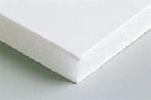 Sheet of foam-core board faced with white card on both sides. The board is easy to cut and fix with many applications where a rigid, lightweight structure is desirable. Ideal for providing a structral core for model buildings with embossed plasticard or paper/card facing.Thickness 5mm. Sheet 450 x 300mm