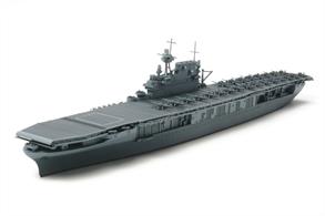 Tamiya 1/700 USS Yorktown CV-5 Carrier Kit 317121/700 scale plastic assembly kit of the Yorktown (CV-5) as she appeared during the Battle of Midway.Hanger doors may be depicted in open or closed position.Elevator at the stern may be depicted in up or down position.Comes with parts to depict F4F Wildcats, Douglas SBD-3 Dauntlesses, and Douglas TBD-1 DevastatorsGlue and paints are required