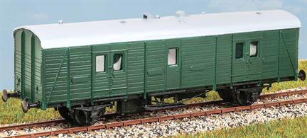 Introduced in 1937, these vans (diagram 3092) were used for parcel and mail traffic on branch or mainline trains. In service until the late 1970s. These finely moulded plastic wagon kits come complete with pin point axle wheels and bearings.Glue and paints are required to assemble and complete the model (not included) 