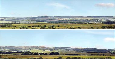 ID Backscenes Premium range backscenes are printed on durable water, scratch and tear resistant polypropylene. These sheets have a self-adhesive backing.10-feet long 15in high photographic reproduction backscene showing a open countryside, fields and hills. The scene is supplied in two sections.This is pack B of four backscene packs which can be combined to create a continuous 40-feet length scene.