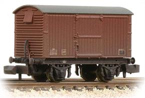 A new model of the LNER design ventilated box van with sliding doors.This model is painted in the later shade of BR goods bauxite colour.
