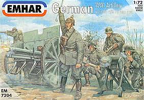 Emhar EM7204 1/72 Scale German Artillery - 24 Figures + 2 76mm Guns - WW1The set  contains 24 unpainted figures and 2 gunsGlue and paints are required to assemble and complete the model (not included)
