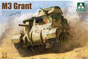 Takom TKO2086 1/35 Scale British M3 Grant Medium TankThe kit includes both plastic, clear plastic and photo etched parts. Hatches can be assembled opened or closed. A jig is included to aid track assembly. Decals are supplied for four variants together with detailed assembly instructions. Adhesive and paints are required.