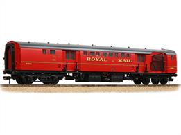 A highly detailed model of the British Railways Mk.1 series of travelling post office sorting vans, built in the 1950s to re-equip the Royal Mail travelling post office trains.This model represents the early guise of these coaches, painted in the BR TPO red colour and fitted with a catch net, allowing the train to collect mail bags from lineside apparatus while travelling at speed.Era 5 1957-1966