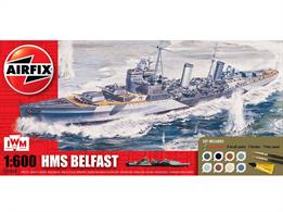 Airfix A50069 1/600th HMS Belfast WW2 Cruiser Gift Set