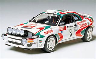 Tamiya 24125 1/24 Toyota Celica GT-4 Catrol Livery Rally Car KitTamiya 24125 is a highly detailed model kit of the Toyota GT-4 as entered by Toyota in the 1993 Monte-Carlo Rally, driven by Didier Auriol.