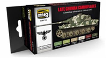 MIG Productions 7101 Late German Camouflages SetCamouflage colours used in 1944 and 19456 Jars - 17ml