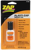 Orange label. Medium viscosity for plastics. Cures clear. Won’t attack paint. Great on most plastic models, car moldings, and vinyl repairs.