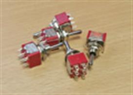 3-position miniature double pole double throw (DPDT) centre off switch ON/OFF/ON box of 5.9mm x 13mm x 11.5mm