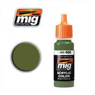 MIG Productions 006 Graugrun Opt 2 RAL 7008Greenish colour acrylic paint which appears on some DAK Tiger 1 Tanks stationed in Tunisia