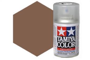 Tamiya TS1 Red Brown Synthetic Lacquer Spray Paint 100ml TS-1These cans of spray paint are extremely useful for painting large surfaces, the paint is a synthetic lacquer that cures in a short period of time. Each can contains 100ml of paint, which is enough to fully cover 2 or 3, 1/24 scale sized car bodies.
