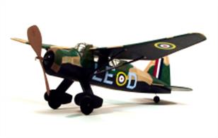 With over 60 die cut parts this ready to assemble kit of this iconic WW2 british aircraft builds into a fine rubber powered free flight model