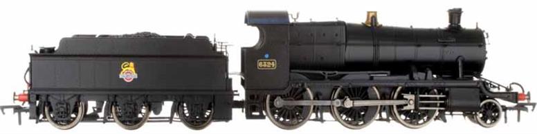 Highly detailed model of the GWR Churchward designed 43xx class 2-6-0 mogul locomotives, a class of over 300 engines which were used throughout the GWR system hauling secondary passenger and express freight services. The Dapol model features a fully detailed cab interior plus cab, buffers, steam pipes and other fittings appropriate for each locomotive modelled.Early type GWR 43xx mogul number 5377 finished in British Railways plain black livery with early lion over wheel emblem.