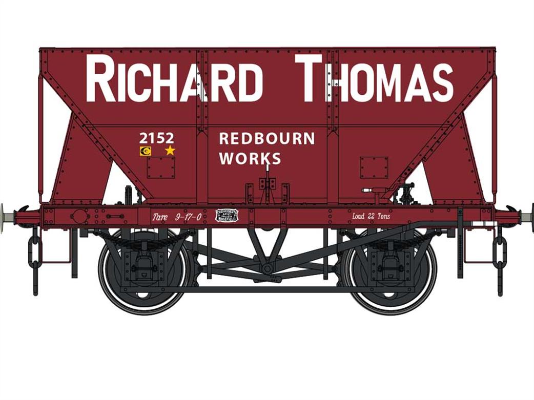 Dapol O Gauge 7F-033-007 Richard Thomas 2512 22 Ton Iron Ore Hopper Wagon Red Oxide