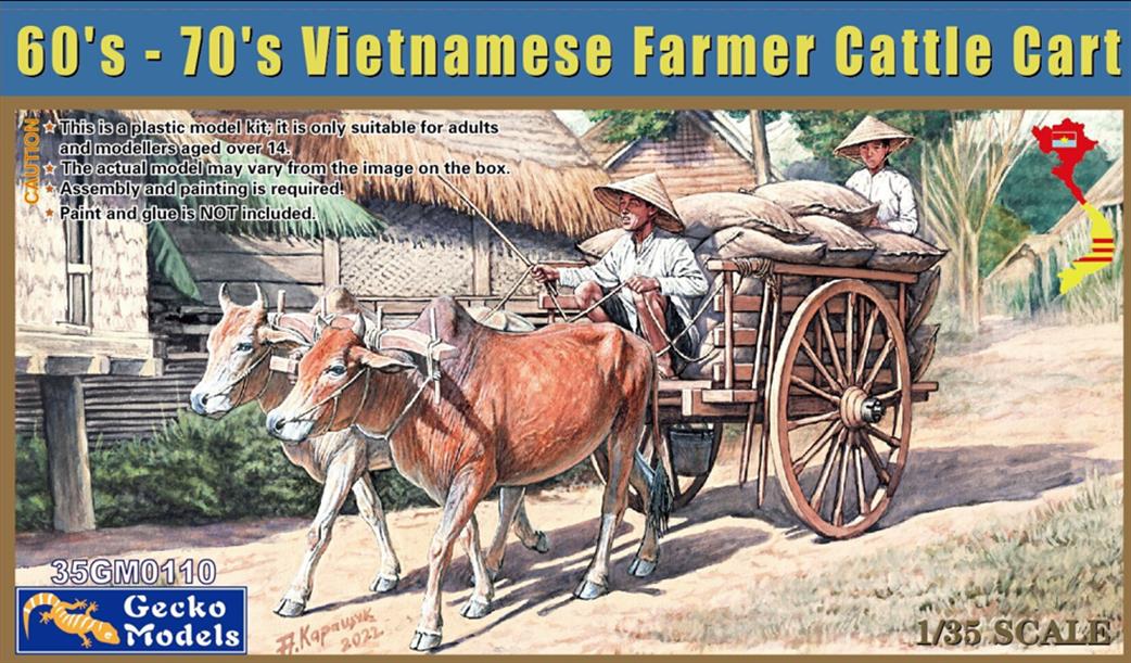 Gecko Models 1/35 35GM0110 60'-70's Vietnam Farmer Cattle Cart Set