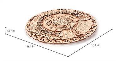The indigenous inhabitants of what are now Mexico, Guatemala, and several other nations in the Americas devised the Mayan Calendar during the pre-Columbian era. For its period, the Mayans possessed an uncharacteristically developed culture, architecture, and science. To explain this distinct civilization, Wood Trick came up with their own version of the well-known Mayan Calendar. Complexity 2 level Model Dimensions 35*410*410 mm Number of pieces 73 Assembly time 2-3 hours