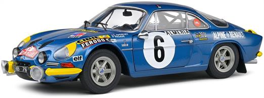 S1804207 Alpine A110 1600S Blue Rallye Monte Carlo 1972 Diecast Model